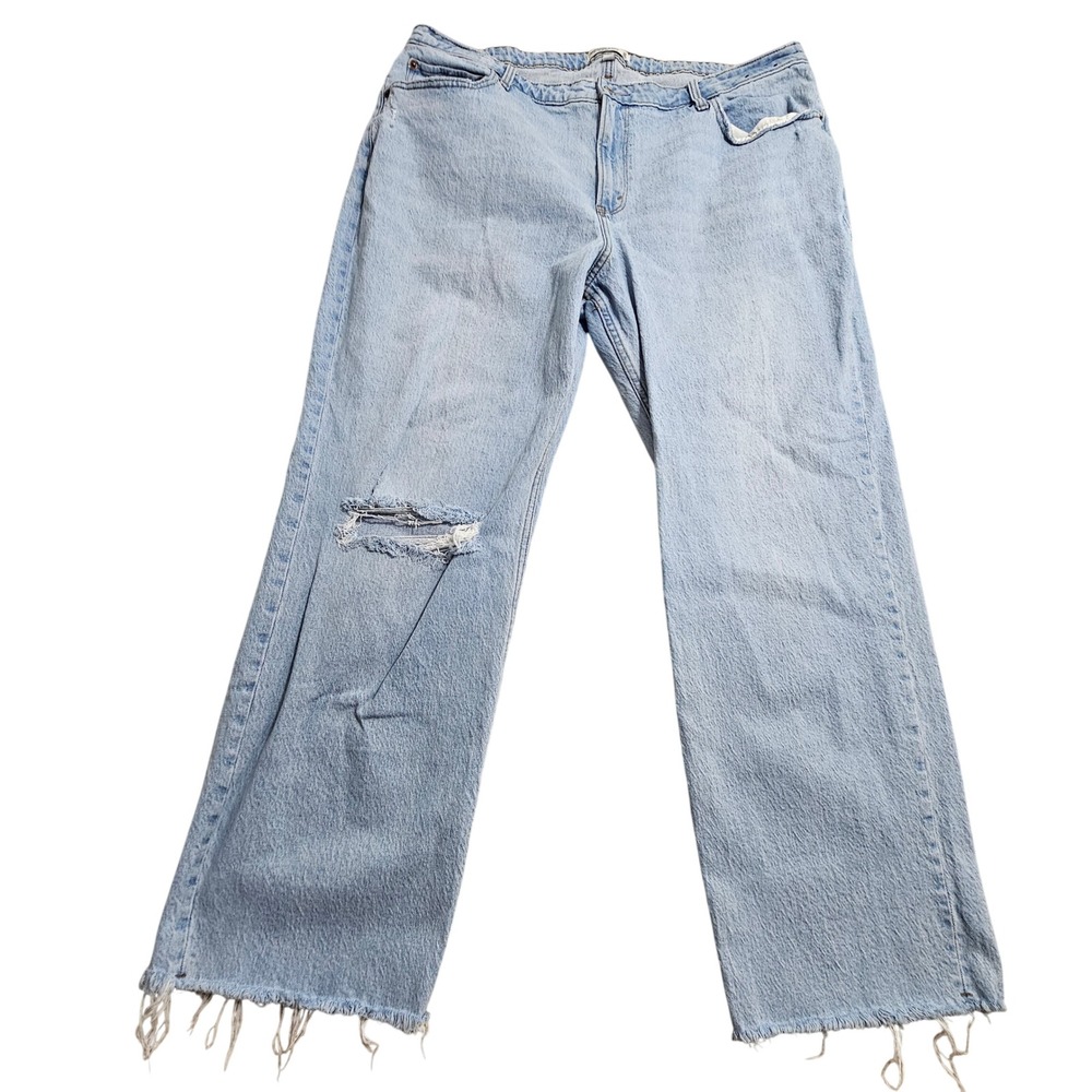 Abercrombie & Fitch The 90s Relaxed Jean 20R Light Wash Distressed High Rise